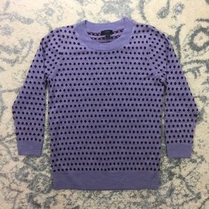 J. Crew Purple Jacquard Dotted Tippi Sweater